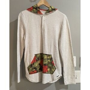 On The Bias Shirt Hoodie Henley Pullover Floral  Lightweight‎ Pullover Small